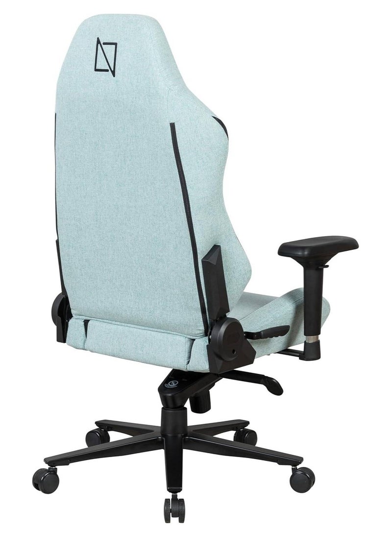 NAVO APEX CORE SoftKnit Gaming Chair – Ergonomic Design, 4D Adjustable Armrests, Memory Foam Headrest & Lumbar Pillow, Recline 90°–135°, Class 4 Hydraulic, 5-Star Metal Base, Max Load 135kg, Breathable Fabric, Arctic Blue | APEXCR-SK-ABL