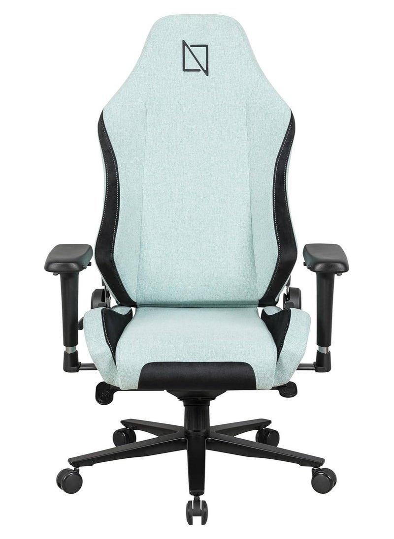 NAVO APEX CORE SoftKnit Gaming Chair – Ergonomic Design, 4D Adjustable Armrests, Memory Foam Headrest & Lumbar Pillow, Recline 90°–135°, Class 4 Hydraulic, 5-Star Metal Base, Max Load 135kg, Breathable Fabric, Arctic Blue | APEXCR-SK-ABL
