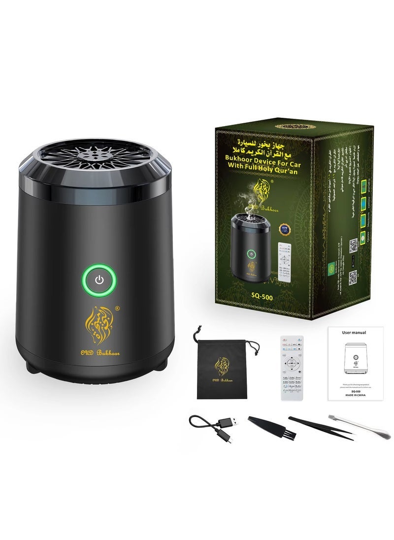 Car  With Quran Speaker, Portable Arabian Electronic Aromatherapy Incense Burner, Quran Speaker Rechargeable USB-C Aromatherapy Machine Aroma Diffuser Remote And App Control Mini  Burner SQ-500