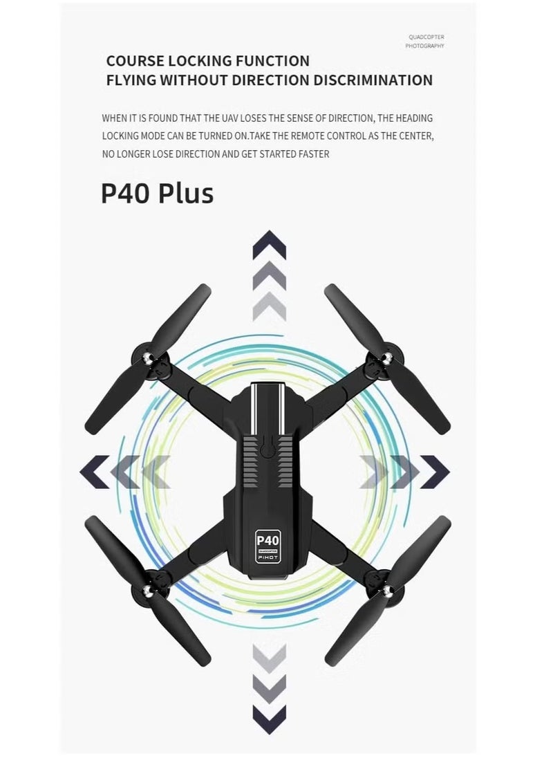 P40 Drone with Dual Camera – Remote Adjustment, Visual Positioning, Portable Suitcase, Ideal for Aerial Photography & Videography, Stable Flight Mode, Easy to Use, HD 4K Cameras