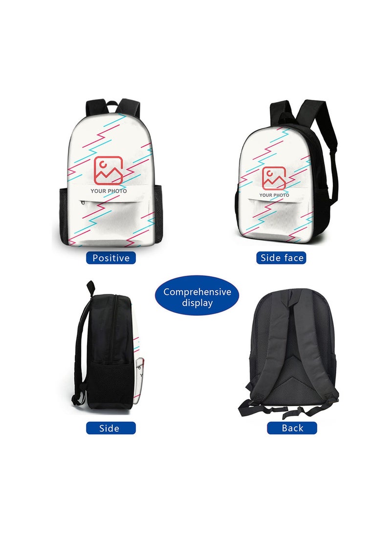 Printed backpack polyester schoolbag large-capacity cross-body bag student-ZZ-Garfield (universal standard three-piece set) - 7 - 120