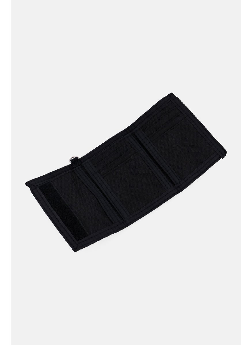 Men Brand Logo Trifold Wallet 12 H x 9 L x 2 W cm, Black