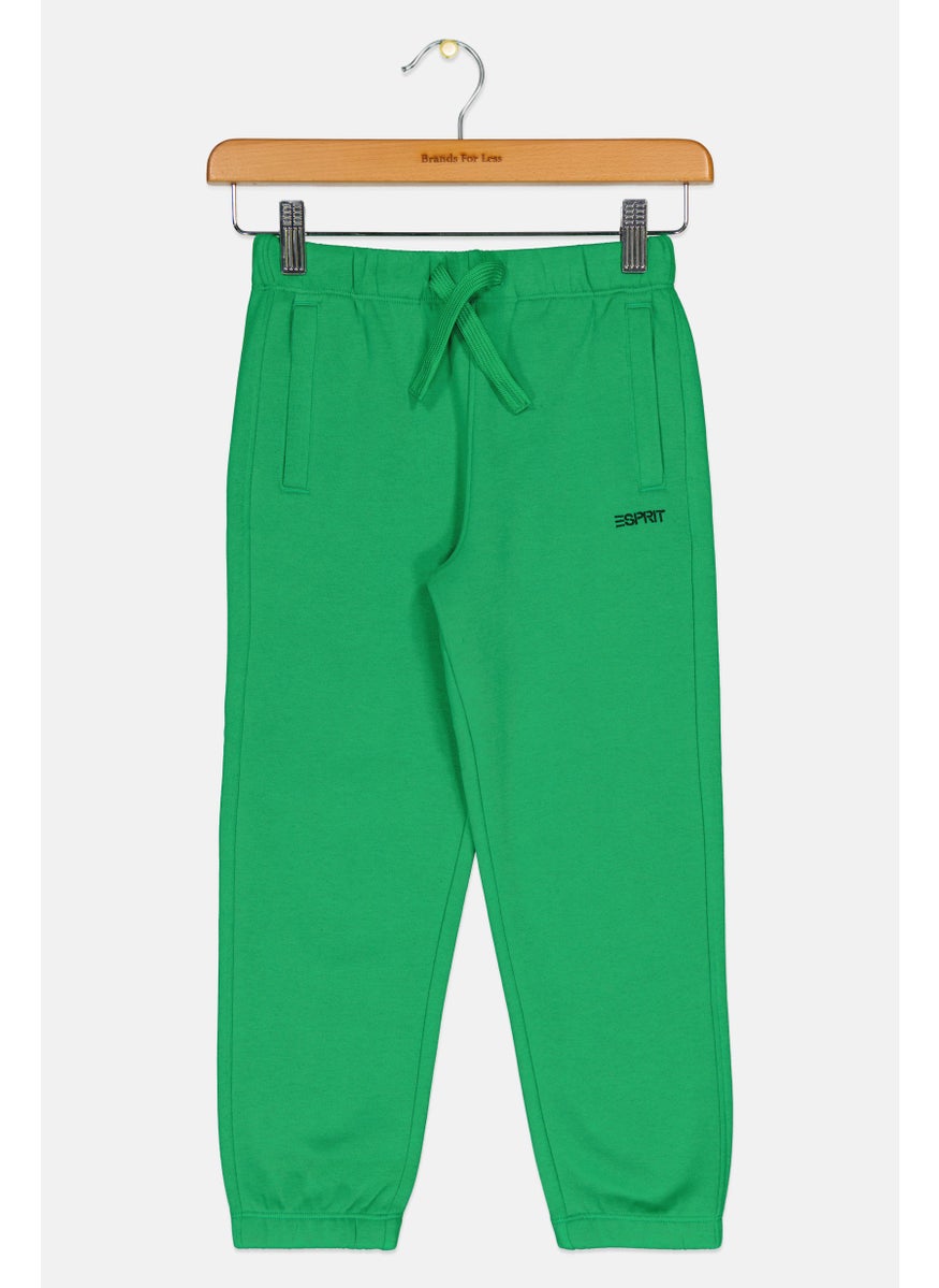Kids Boy Embroidered Logo Sweatpants, Green