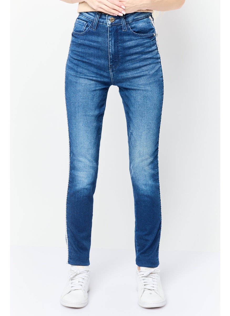Women Skinny Fit Wash Stretchable Denim, Blue