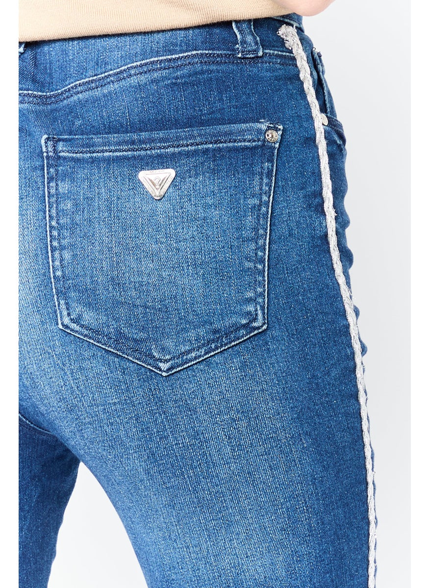 Women Skinny Fit Wash Stretchable Denim, Blue