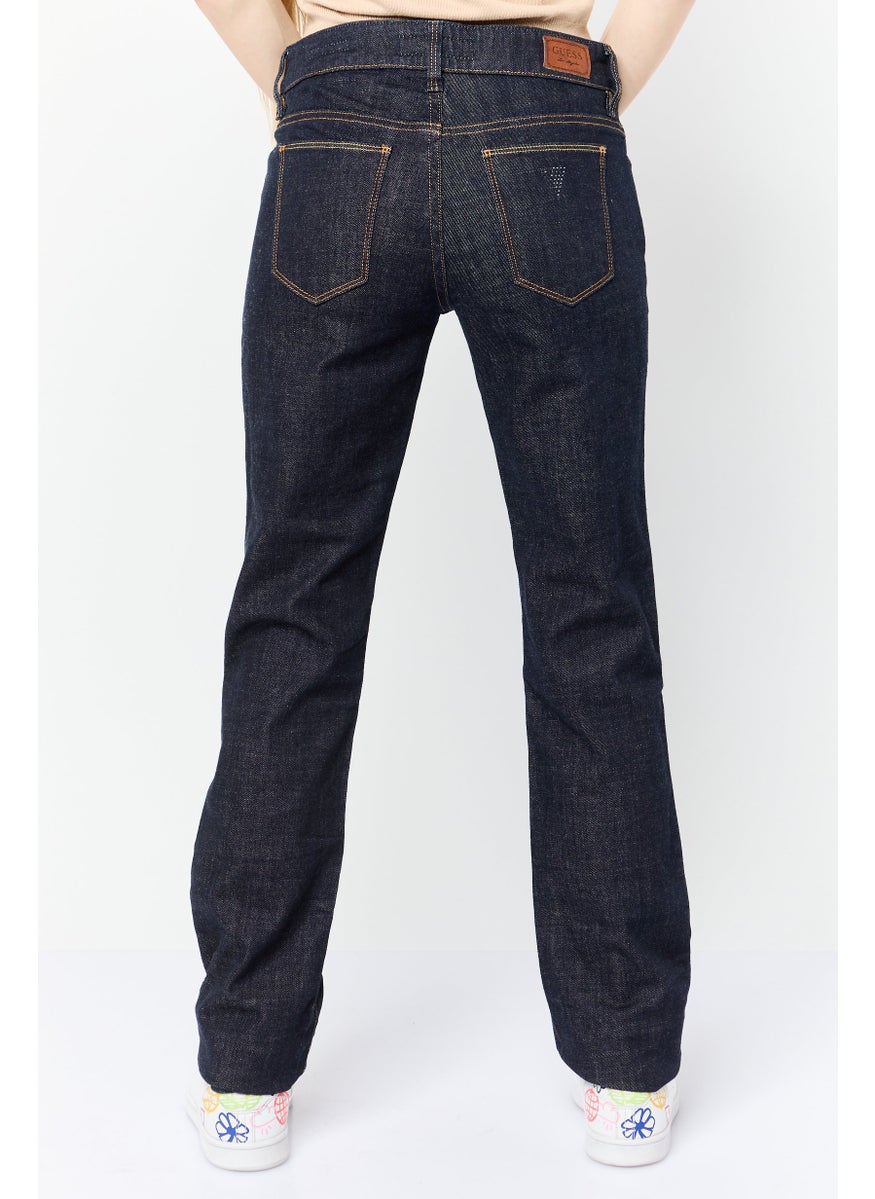 Women Regular Fit Washed Stretchable Denim Jeans, Navy