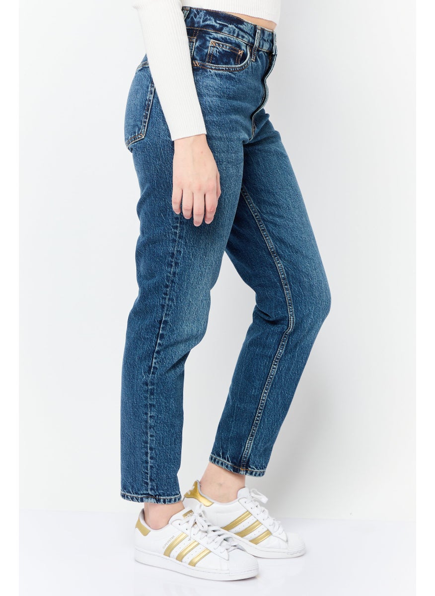 Women Classic Fit Washed Stretchable Jeans, Blue