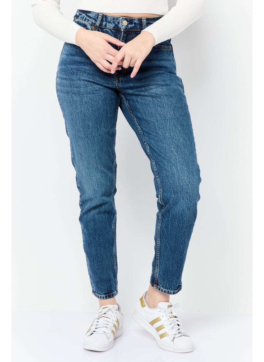 Women Classic Fit Washed Stretchable Jeans, Blue