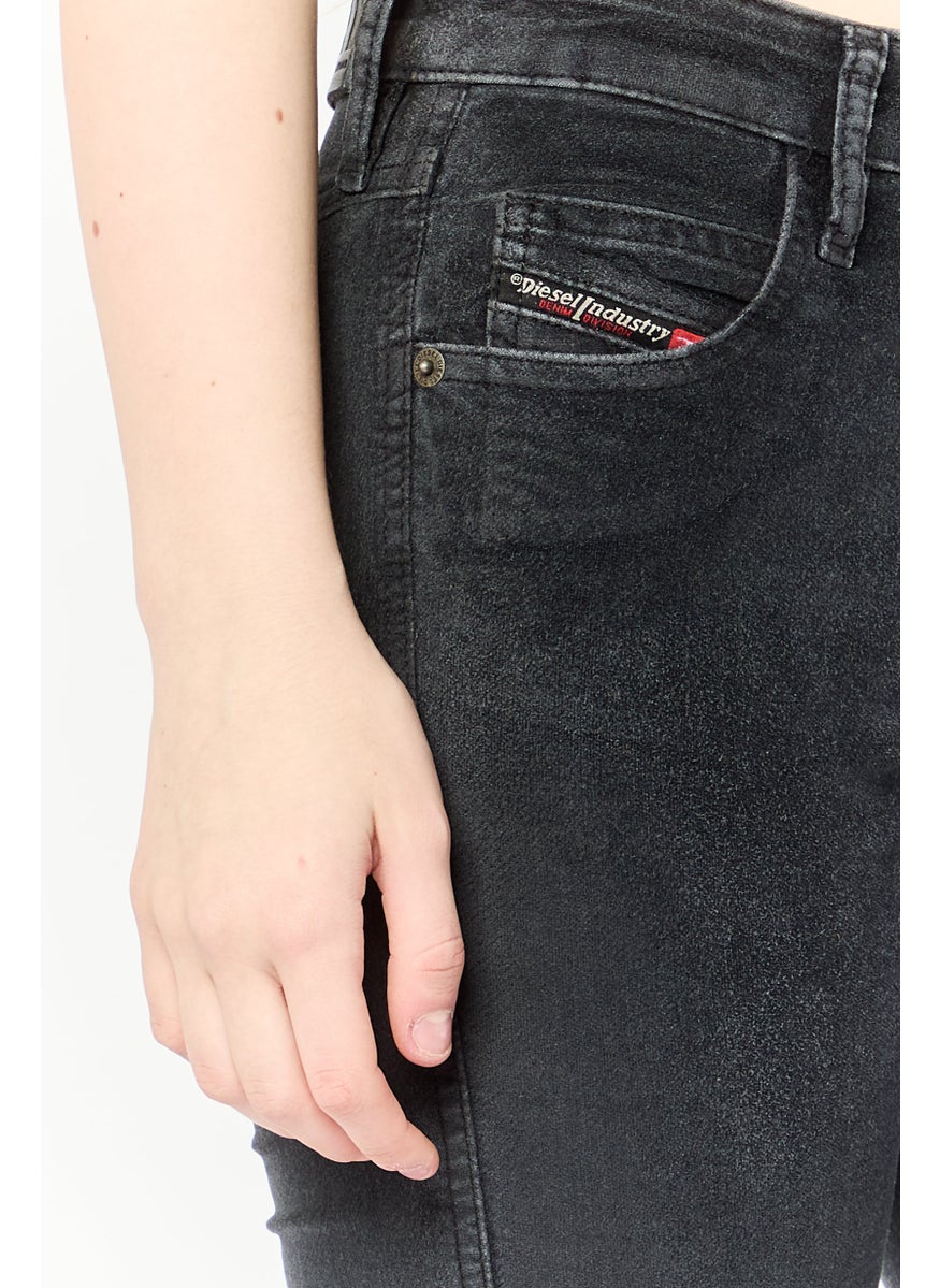 Women Slim Fit Washed Stretchable Denim Jeans, Black