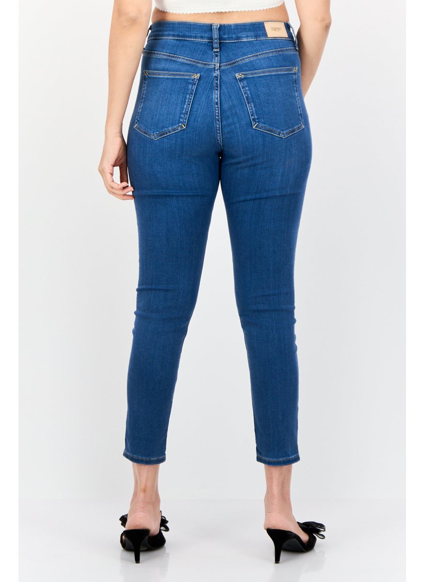 Women Skinny Fit Washed Stretchable Jeans, Blue