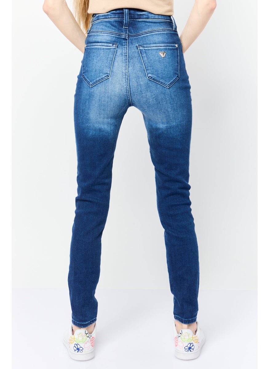 Women Skinny Fit Dark Wash Stretchable Denim, Navy