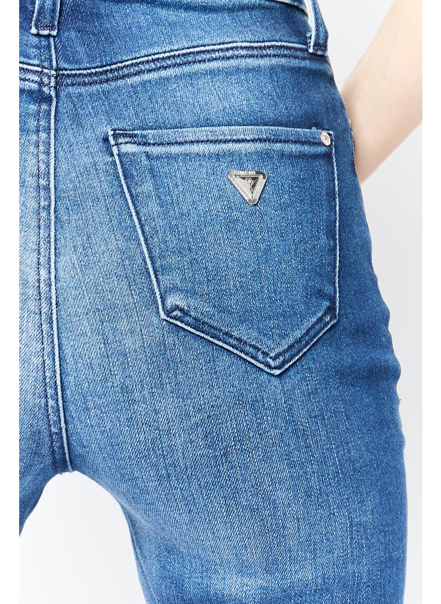 Women Skinny Fit Dark Wash Stretchable Denim, Navy
