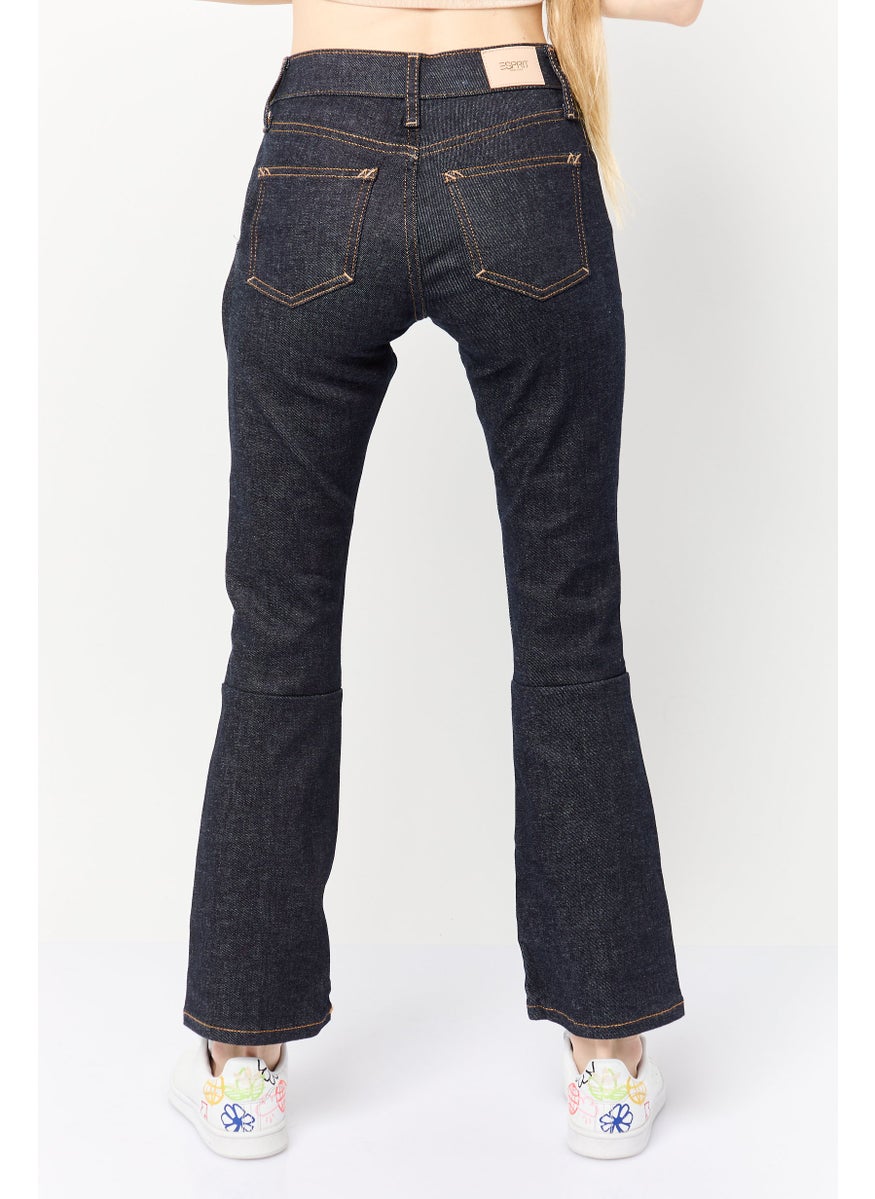 Women Regular Fit Washed Stretchable Jeans, Deep Navy