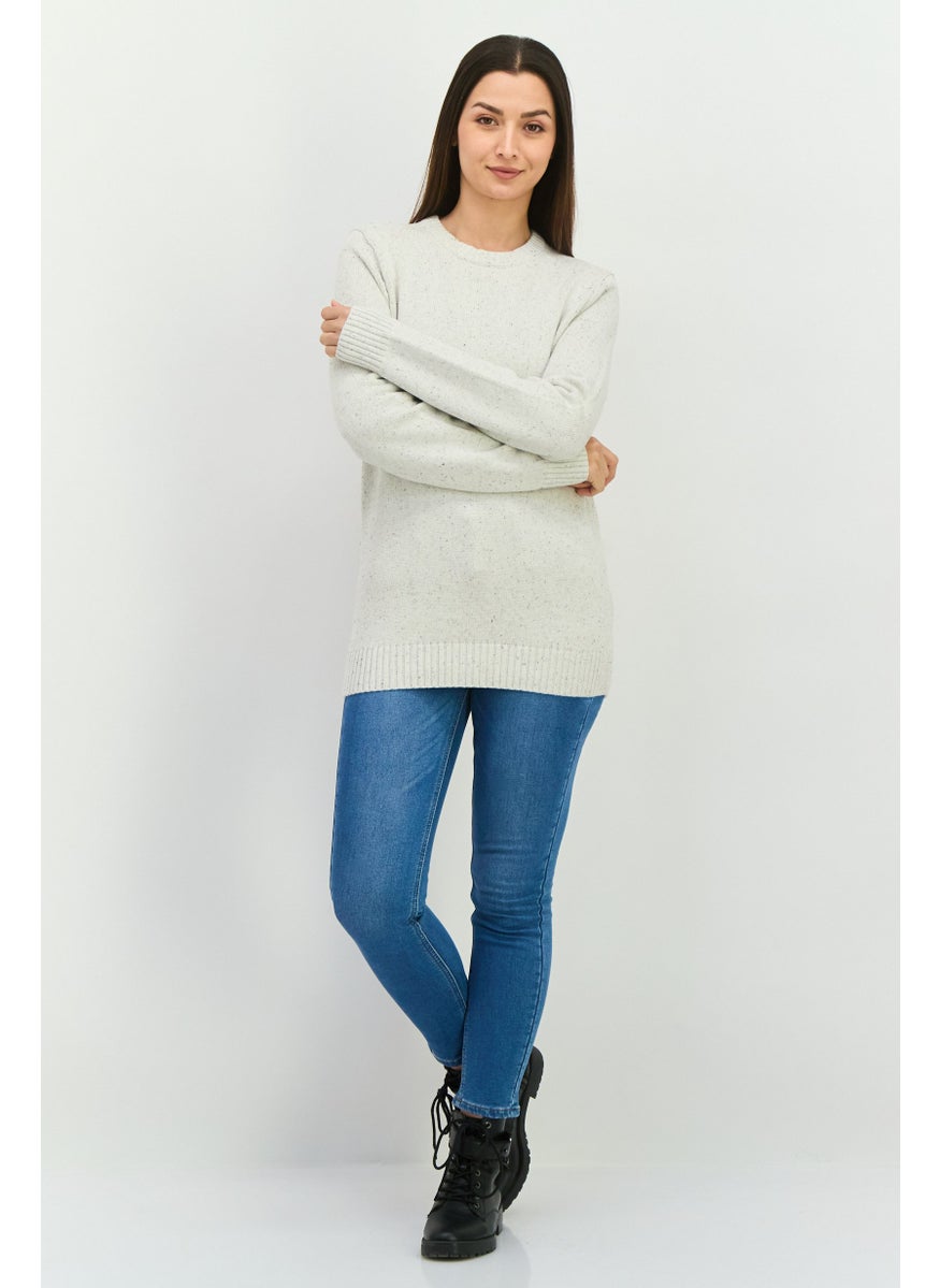 Women Crew Neck Heather Sweater, Oxford Heather