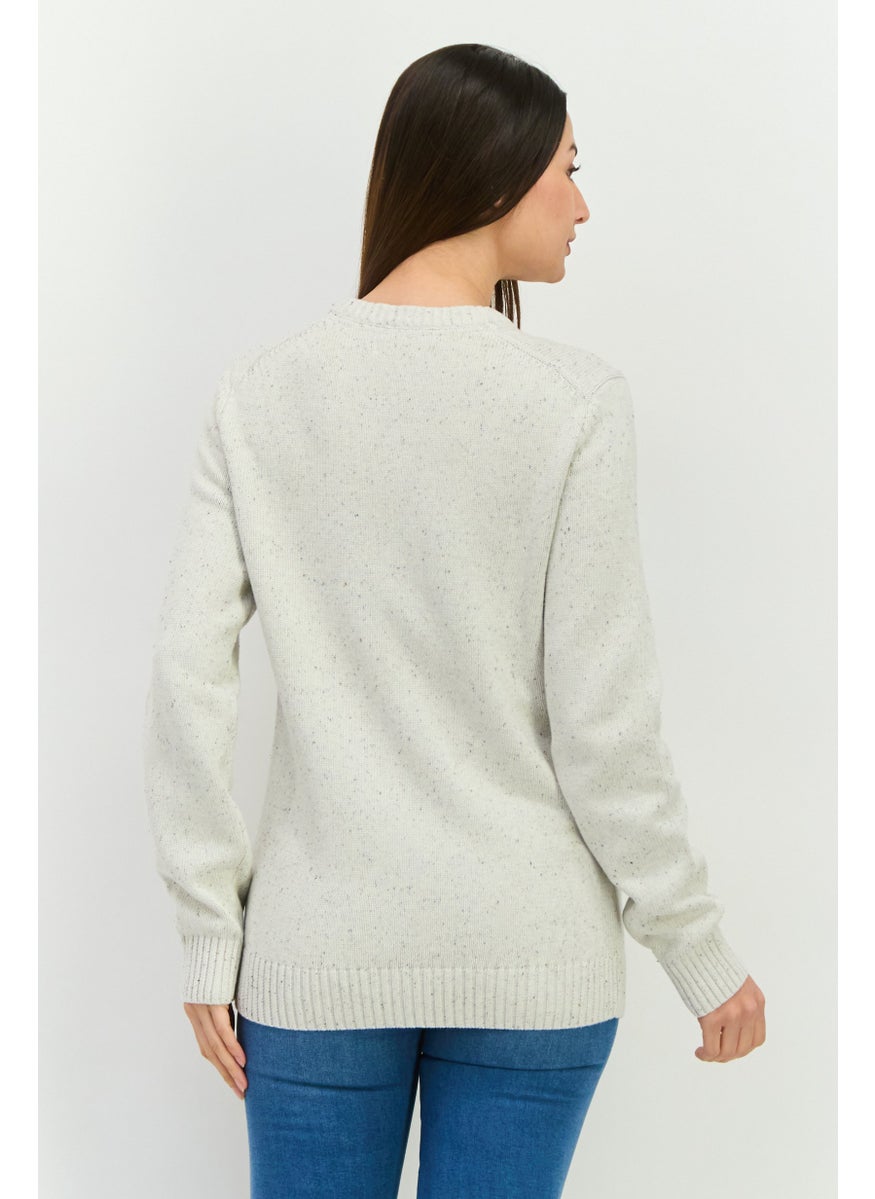 Women Crew Neck Heather Sweater, Oxford Heather