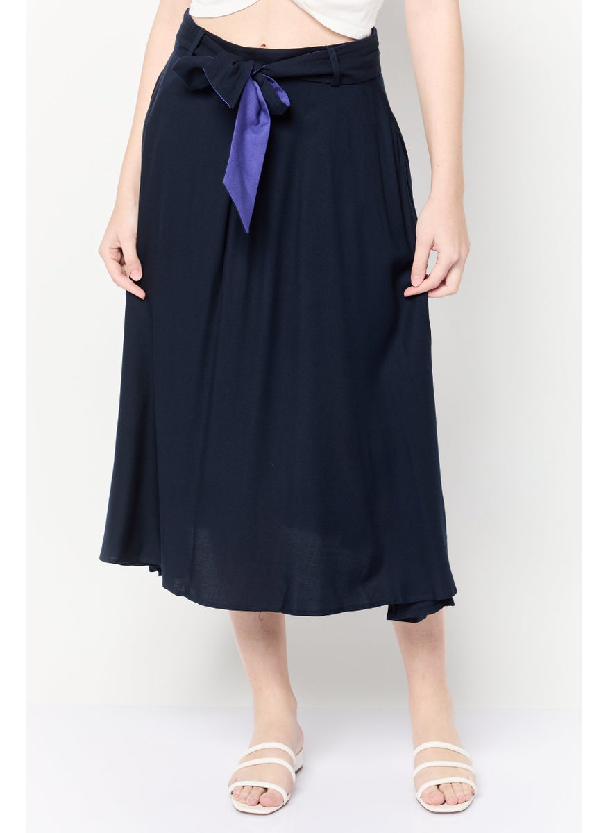 Women Pleated A Line Skirt, Black
