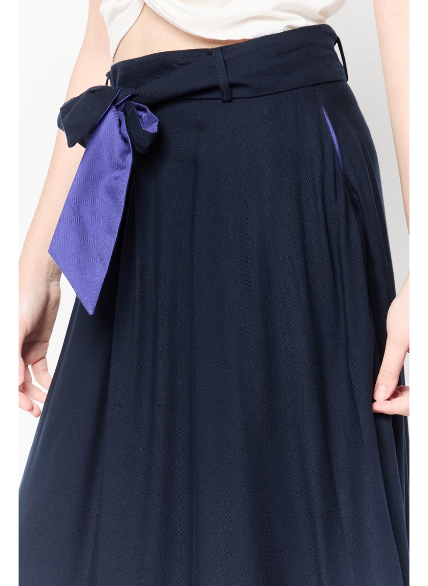 Women Pleated A Line Skirt, Black