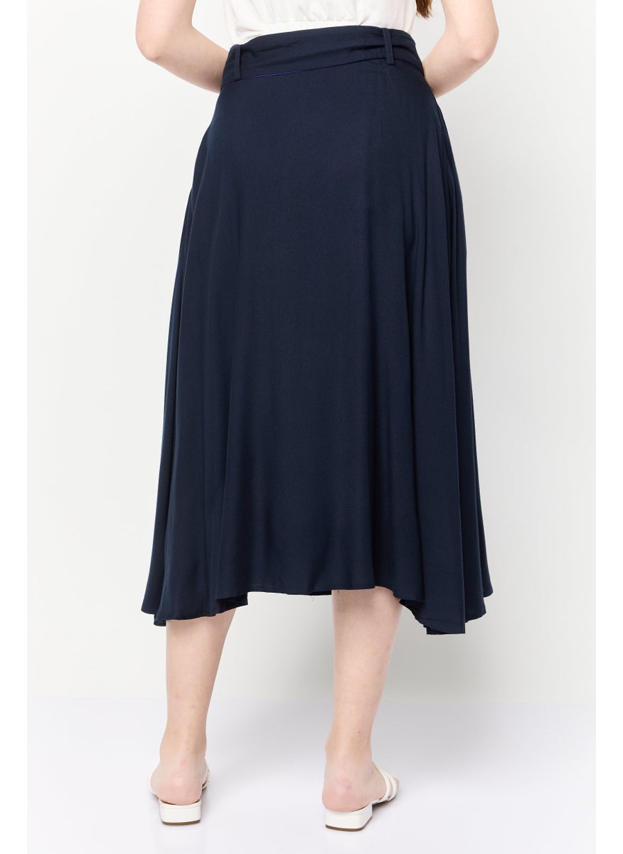 Women Pleated A Line Skirt, Black