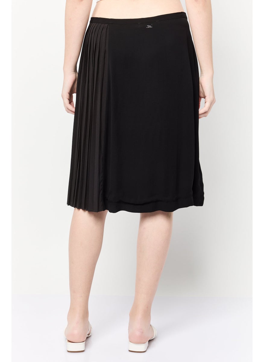 Women Sequined Wrap Skirt, Black