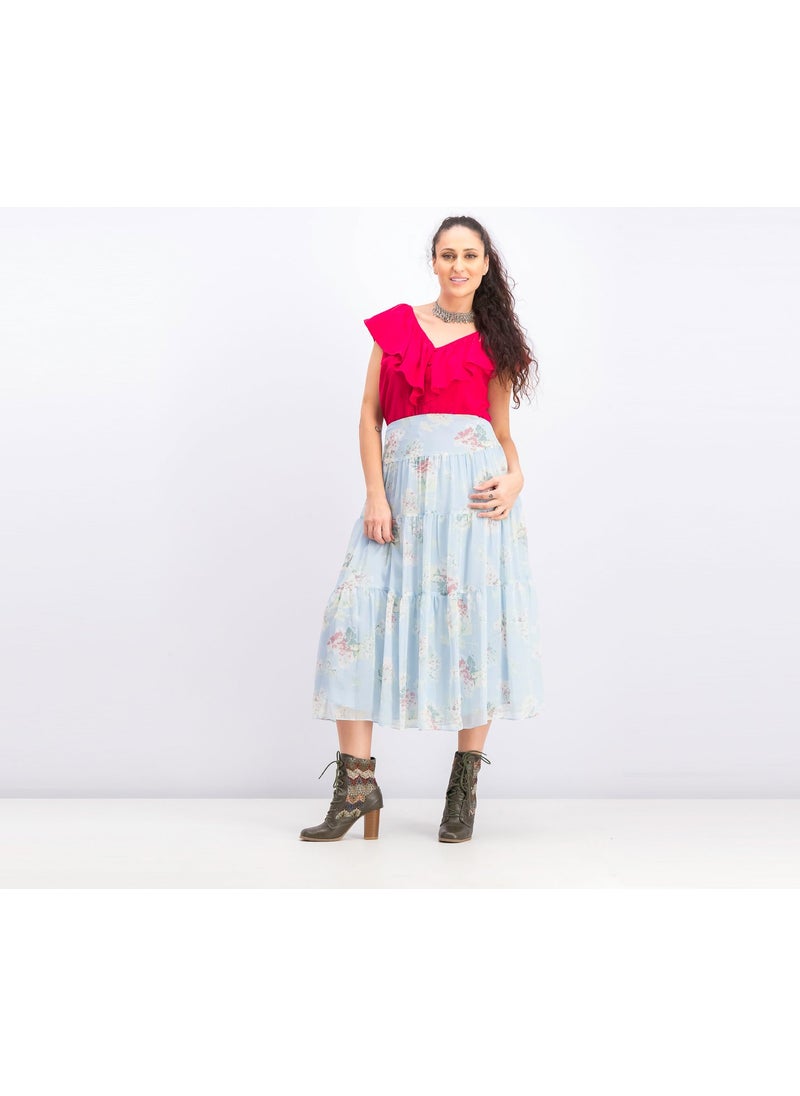 Women Floral Maxi Skirt, Multicolor