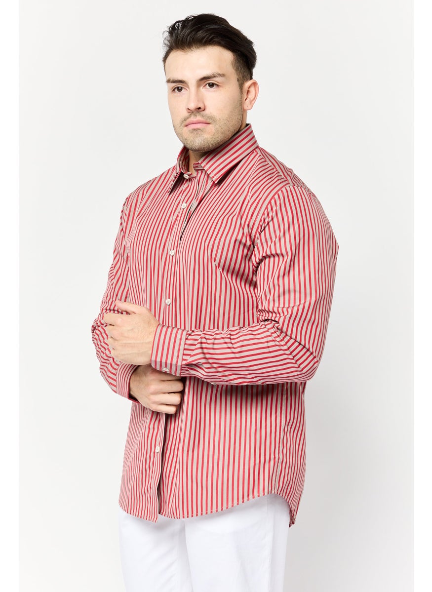 Men Regular Fit Stripe Long Sleeve Casual Shirt, Multicolor