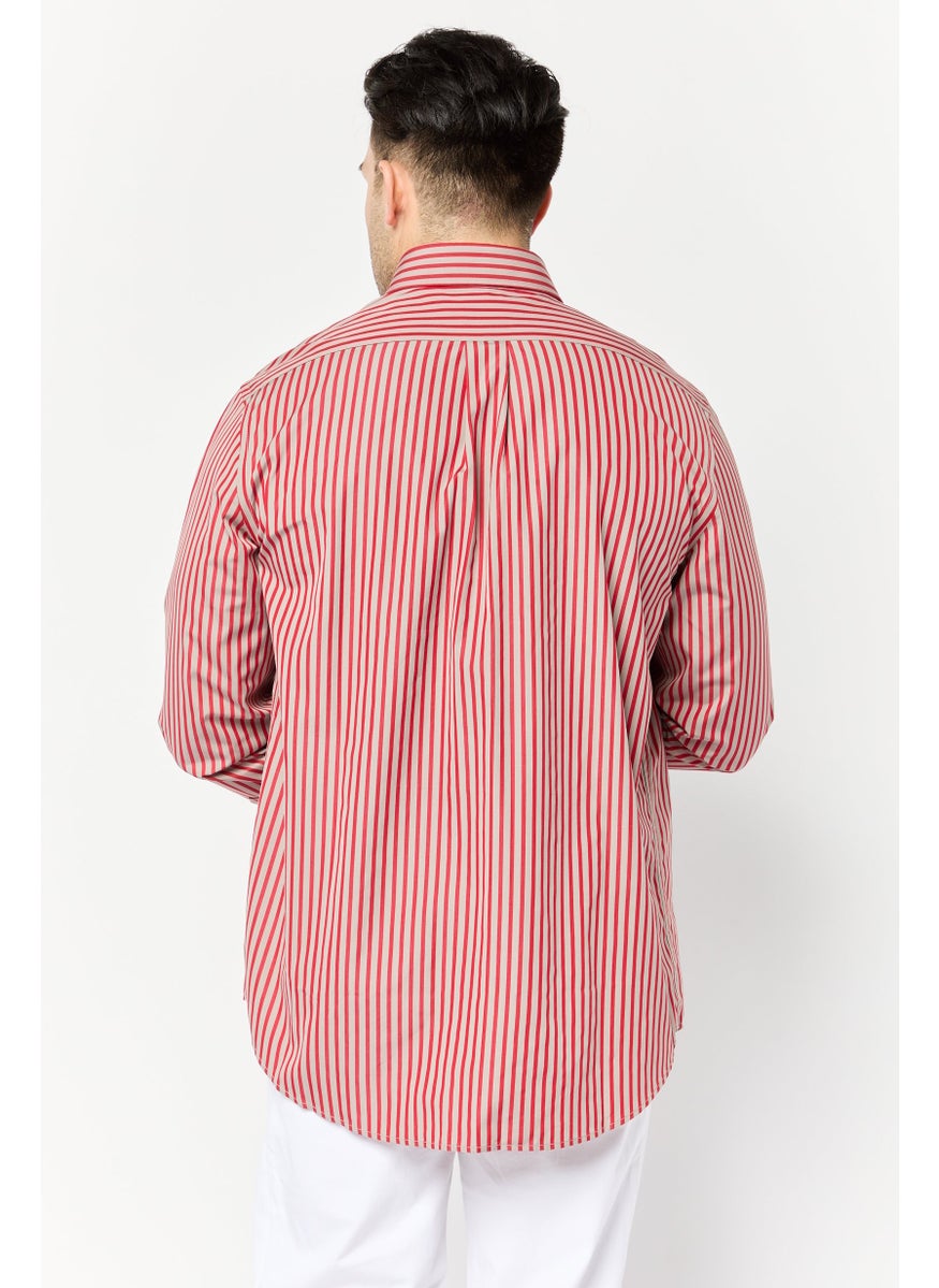 Men Regular Fit Stripe Long Sleeve Casual Shirt, Multicolor