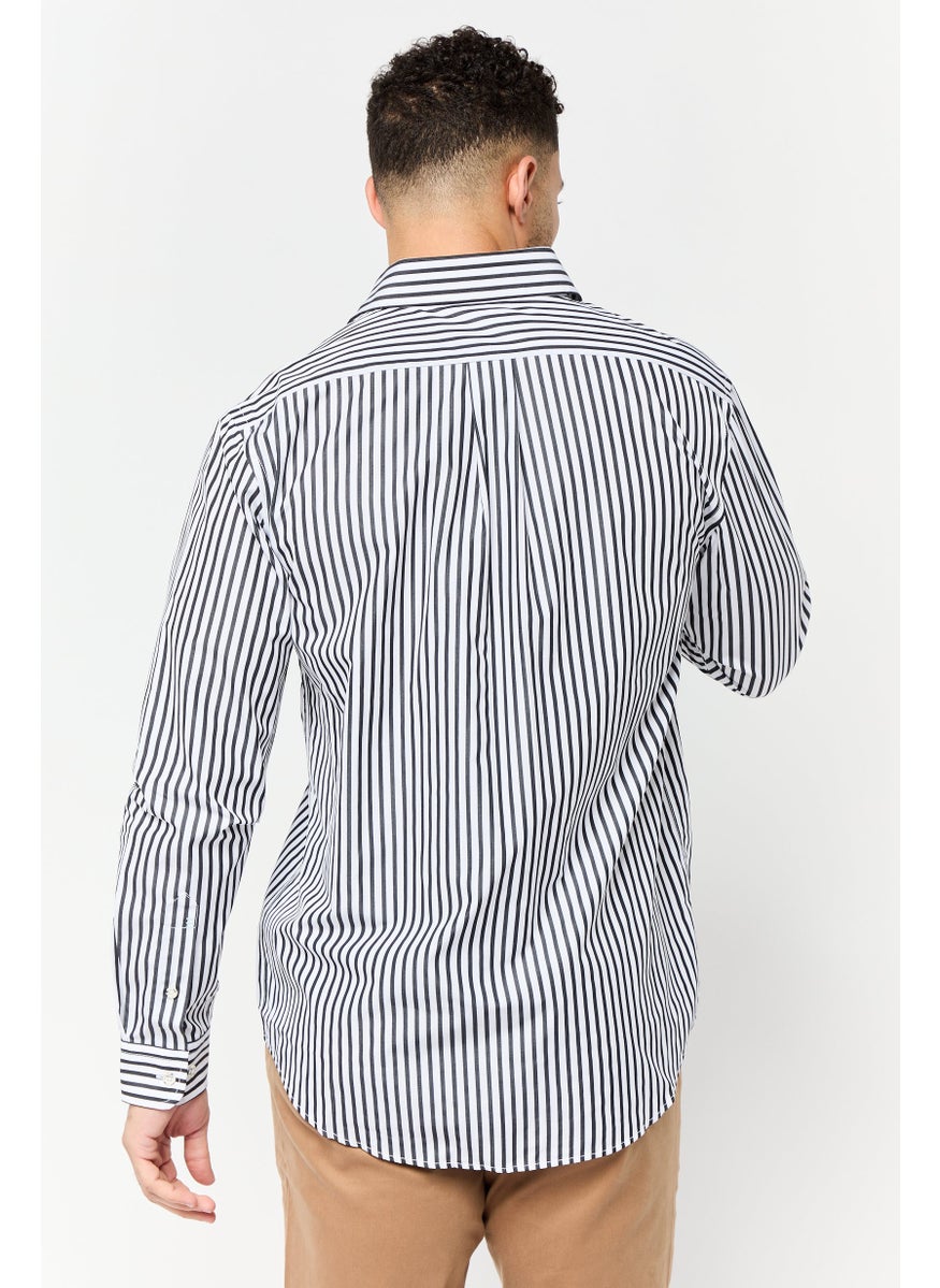 Men Regular Fit Stripe Long Sleeve Casual Shirt, Multicolor