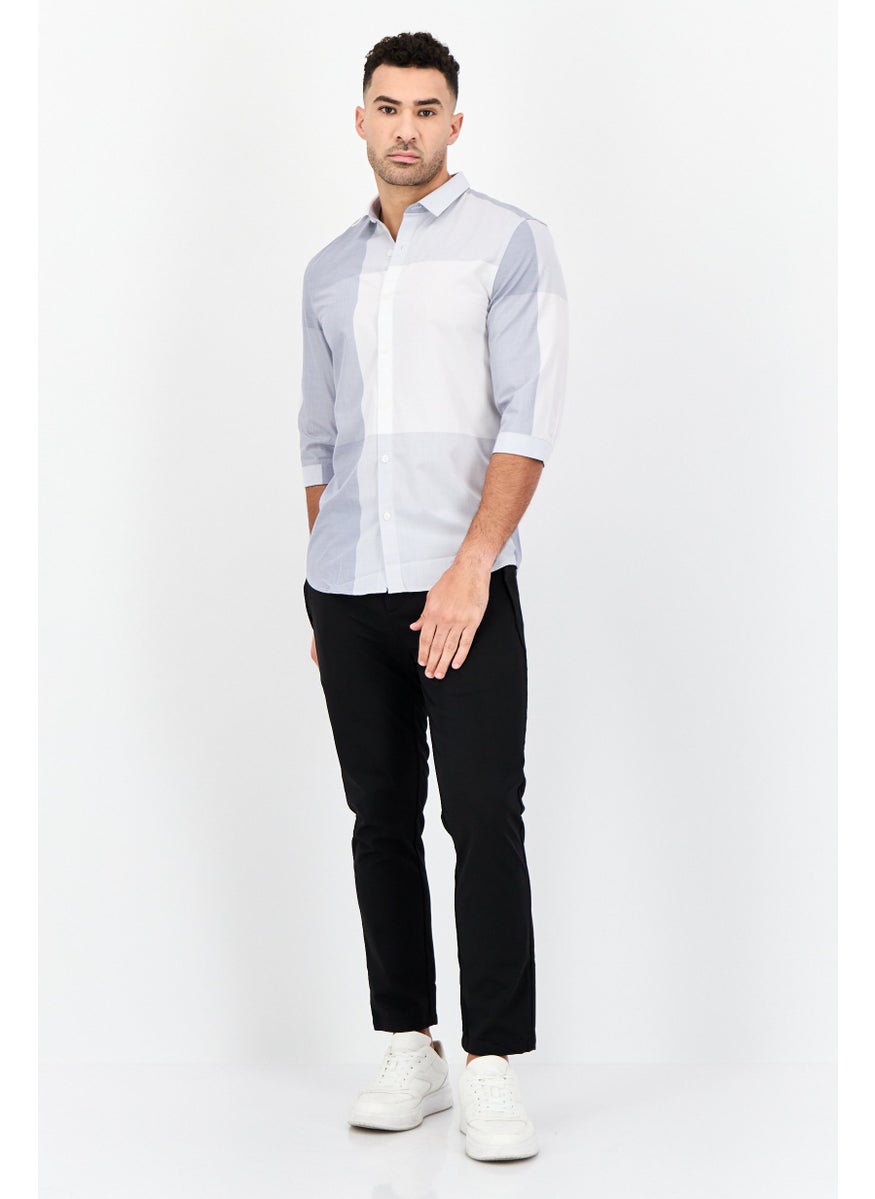 Men Regular Fit Colorblock Elbow Sleeves Casual Shirt, Multicolor