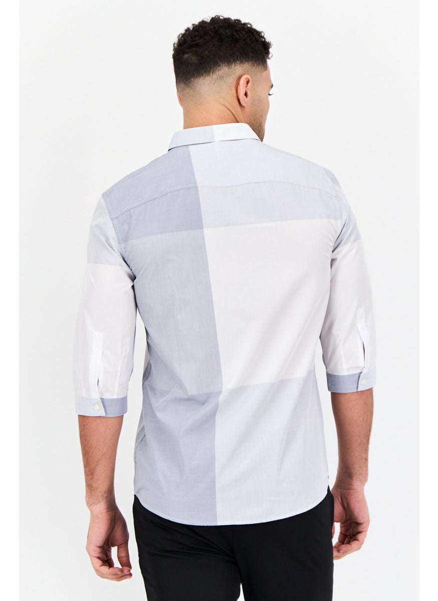 Men Regular Fit Colorblock Elbow Sleeves Casual Shirt, Multicolor