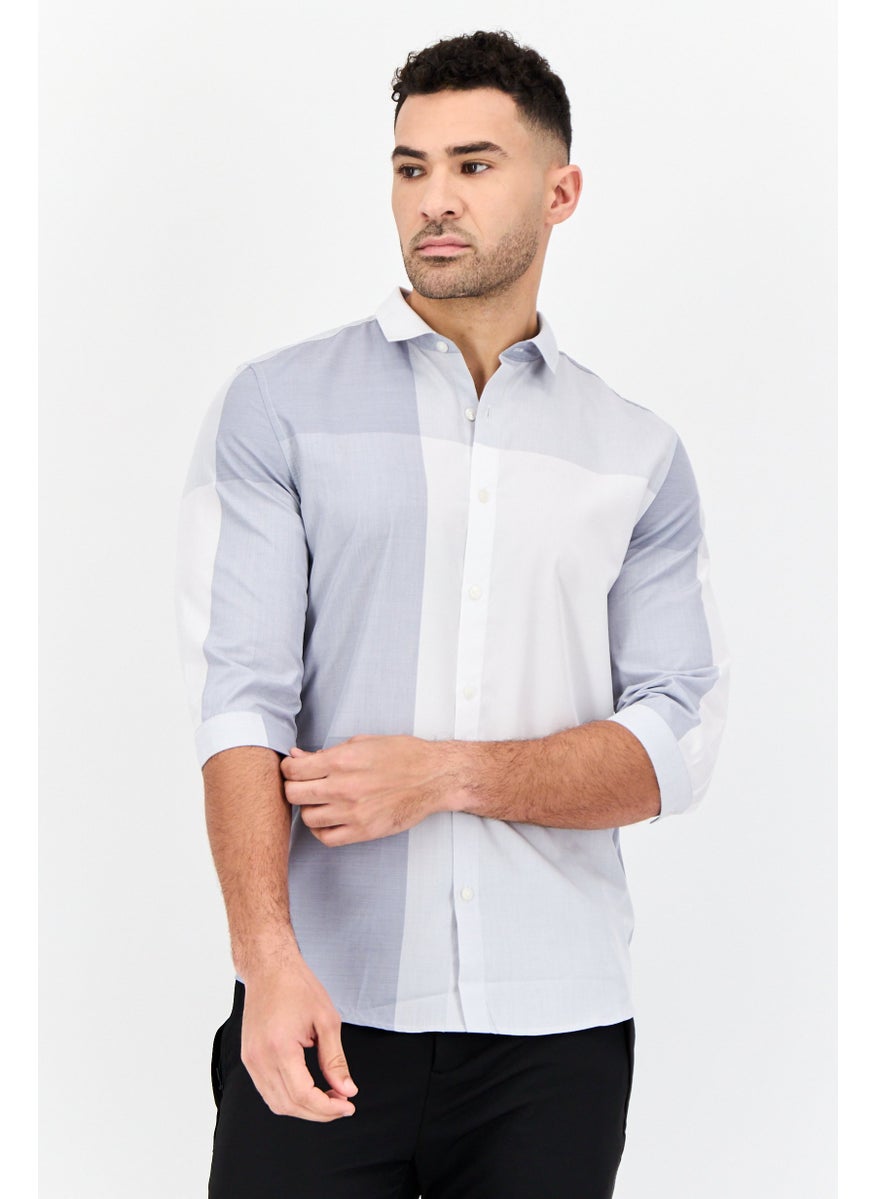 Men Regular Fit Colorblock Elbow Sleeves Casual Shirt, Multicolor