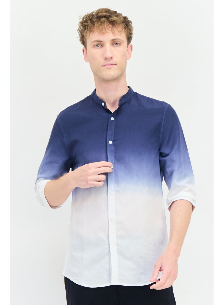 Men Regular Fit Ombre Full Sleeves Casual Shirt, Multicolor