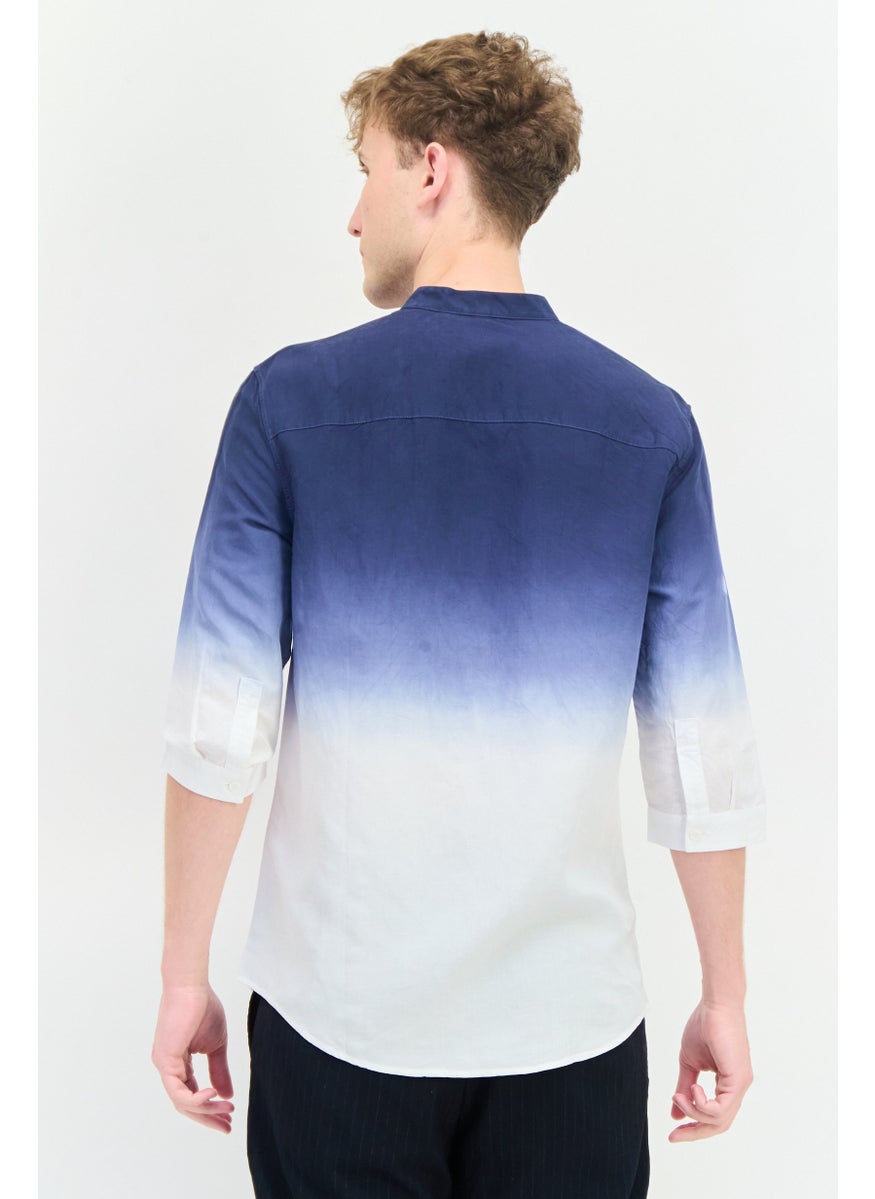Men Regular Fit Ombre Full Sleeves Casual Shirt, Multicolor