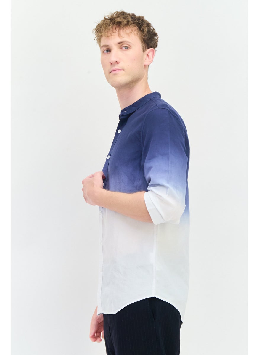 Men Regular Fit Ombre Full Sleeves Casual Shirt, Multicolor