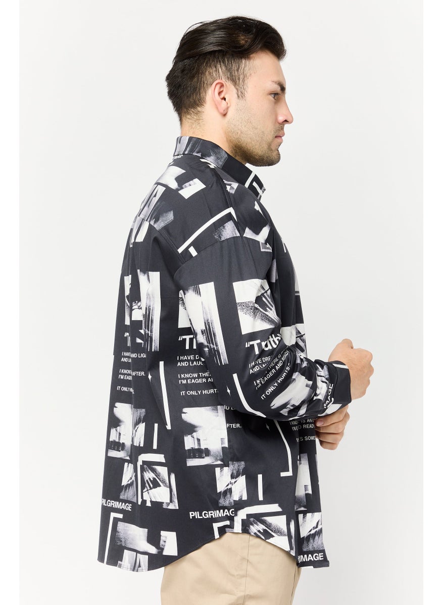 Men Regular Fit Allover Print Long Sleeves Casual Shirt, Multicolor