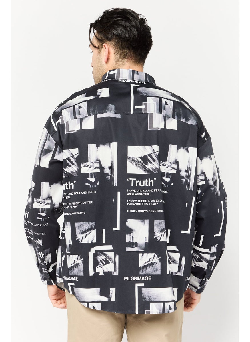 Men Regular Fit Allover Print Long Sleeves Casual Shirt, Multicolor