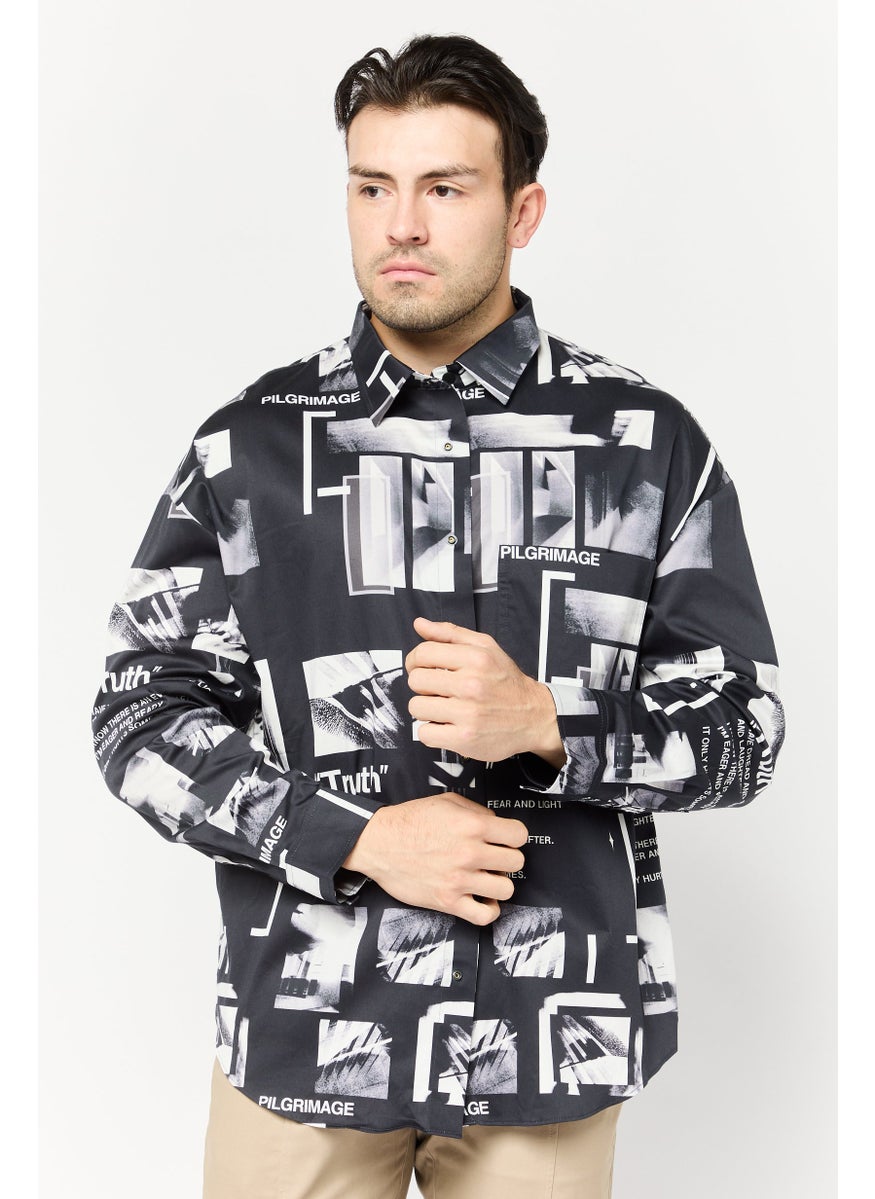 Men Regular Fit Allover Print Long Sleeves Casual Shirt, Multicolor