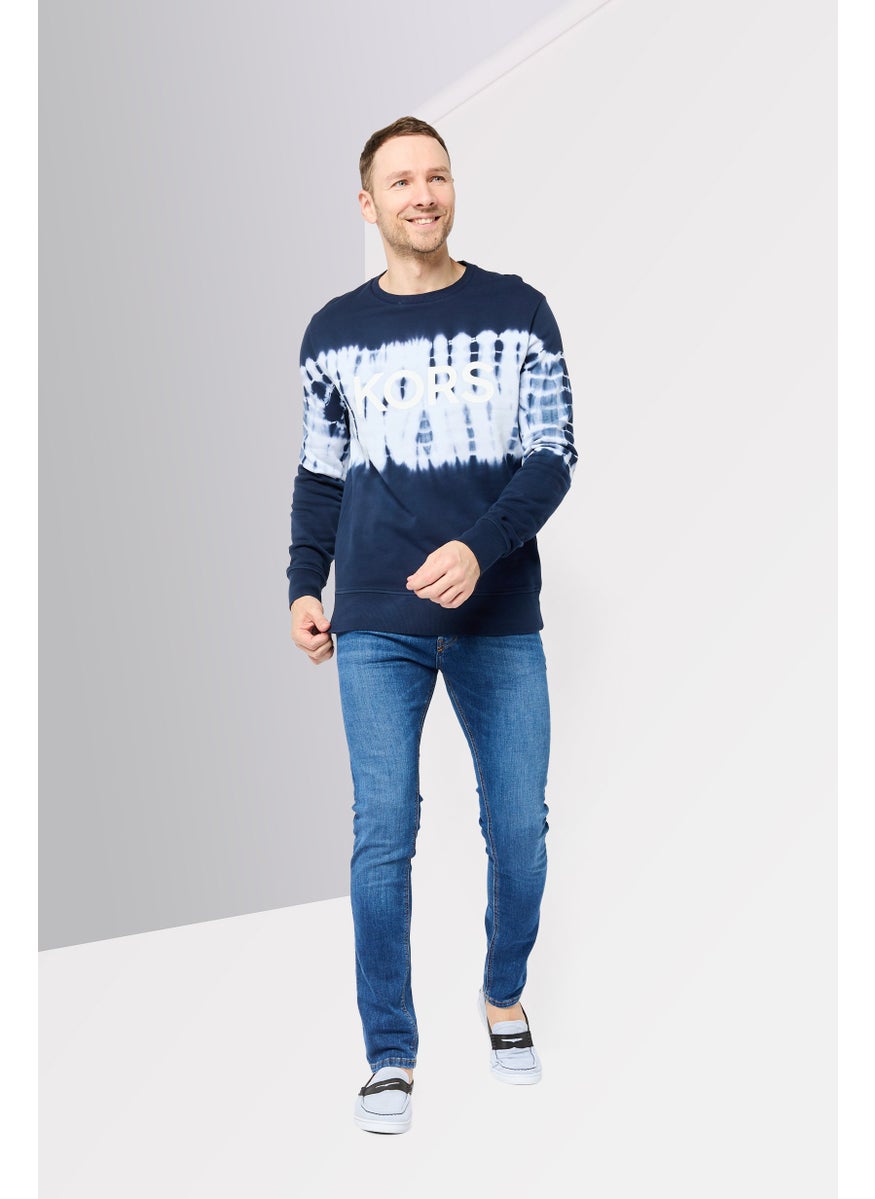 Men Crew Neck Ombre Long Sleeves Sweatshirt, Multicolor