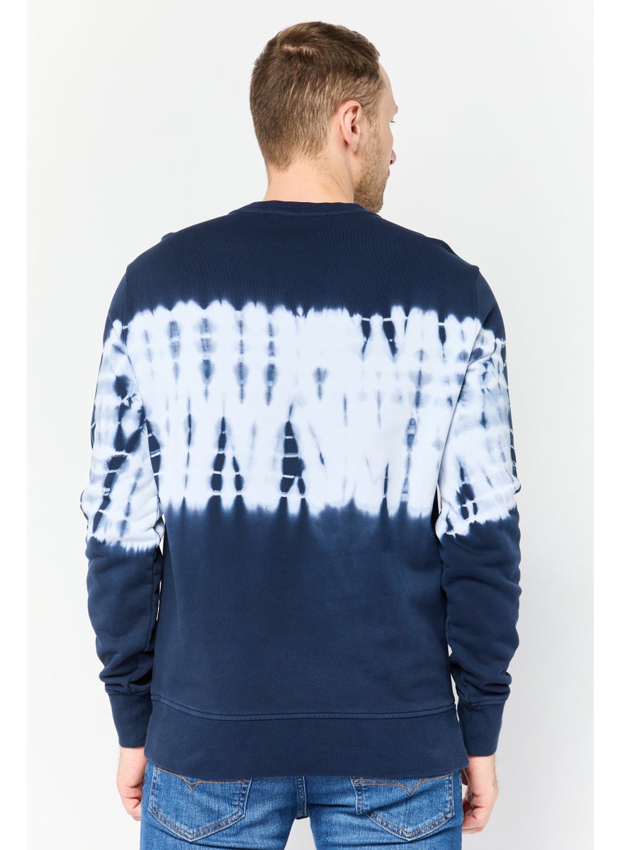 Men Crew Neck Ombre Long Sleeves Sweatshirt, Multicolor