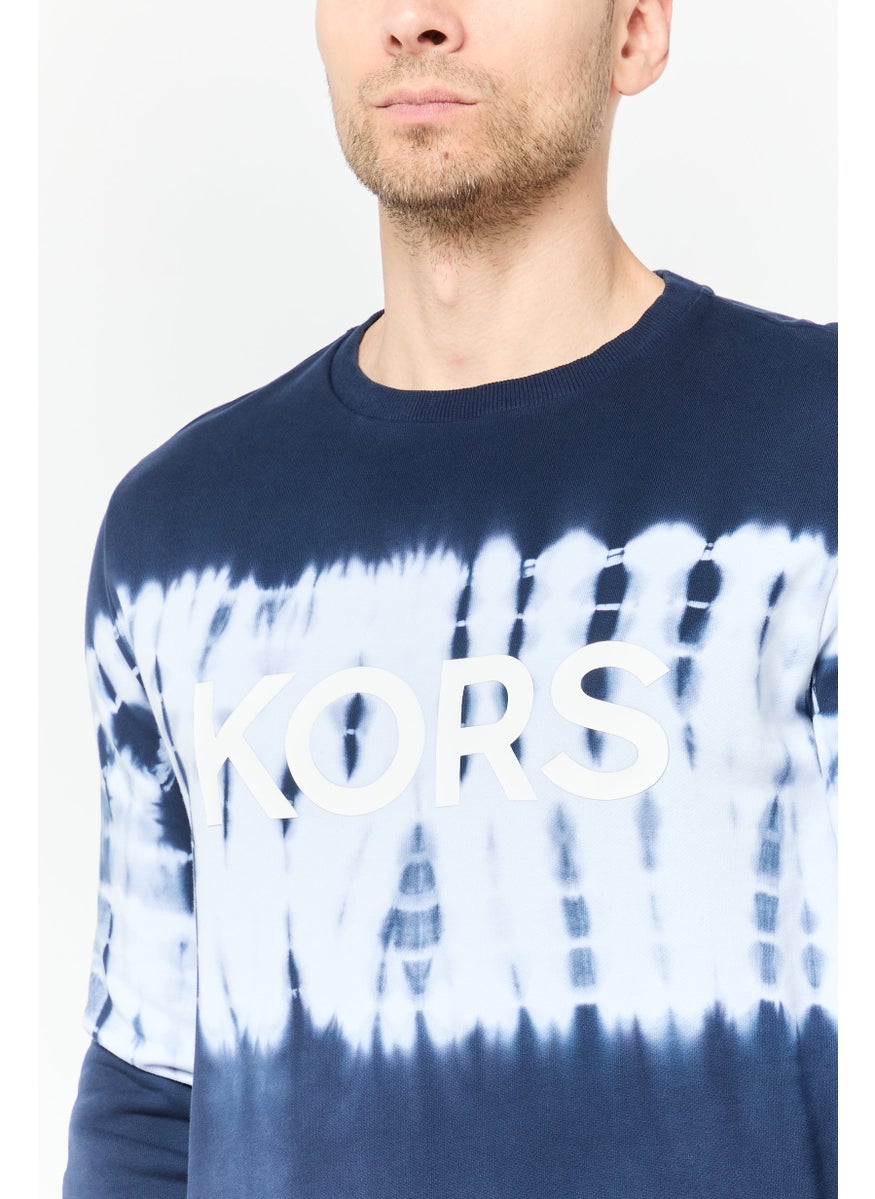 Men Crew Neck Ombre Long Sleeves Sweatshirt, Multicolor