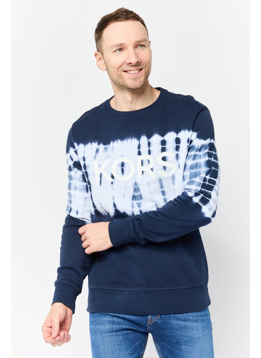 Men Crew Neck Ombre Long Sleeves Sweatshirt, Multicolor