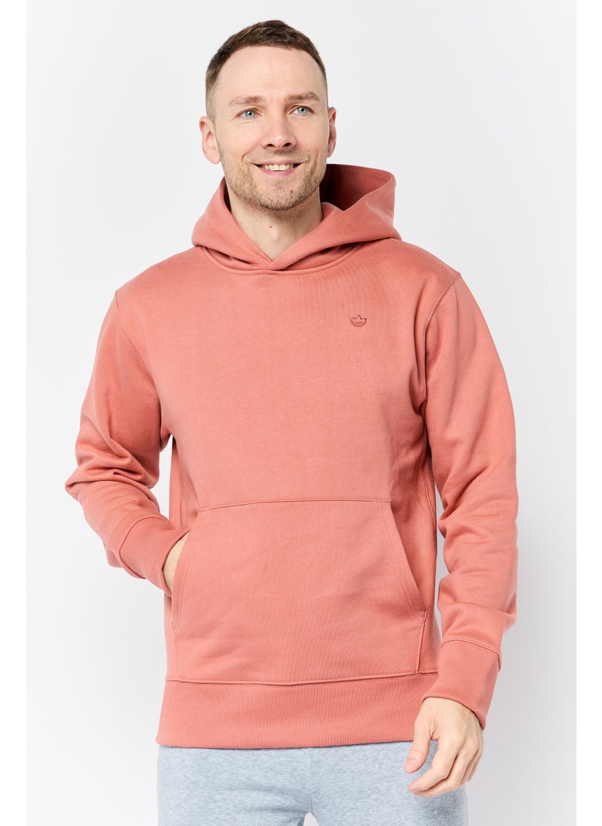 Men Sportswear Fit Long Sleeves Outdoor Hoodie, Desert Coral