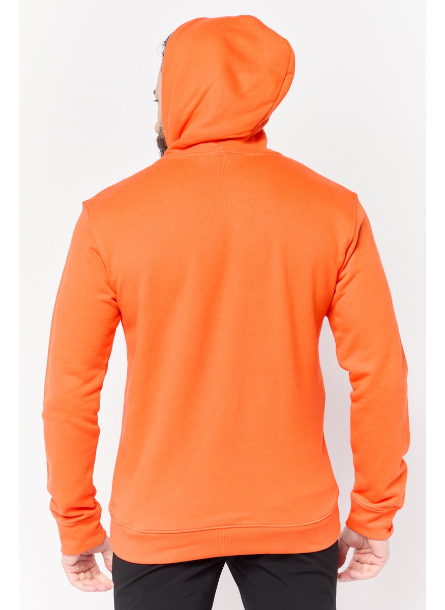 Men Sportswear Fit Long Sleeve Outdoor Trefoil Hoodie, Orange