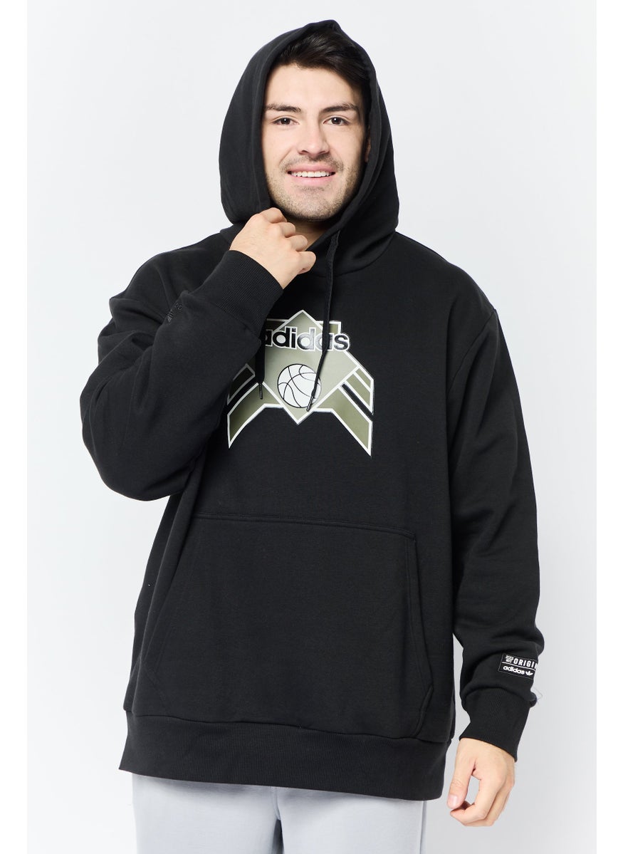 Men Sportswear Fit Long Sleeves Outdoor Sweatshirt, Black