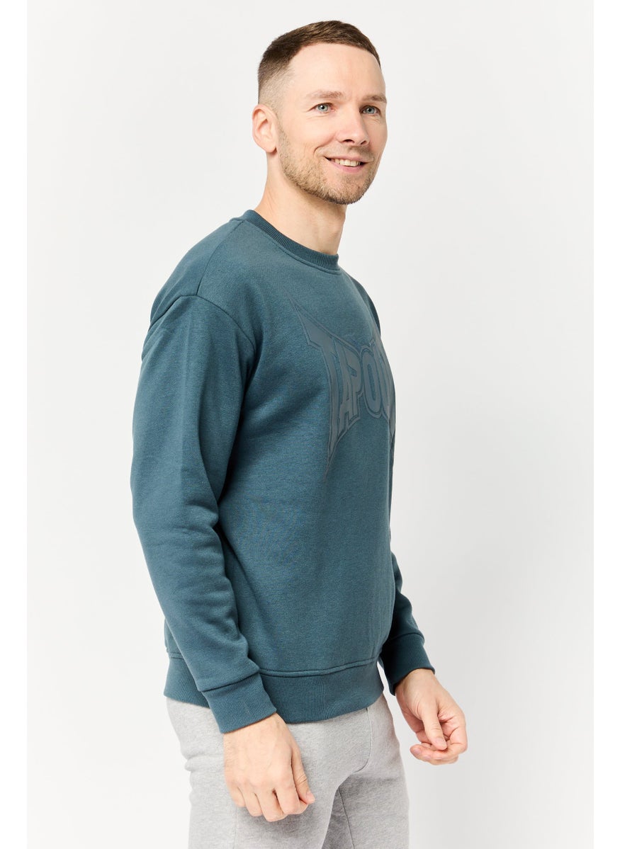 Men Sportswear Fit Long Sleeve Outdoor Sweatshirt, Slate Blue