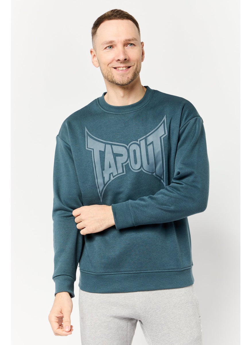 Men Sportswear Fit Long Sleeve Outdoor Sweatshirt, Slate Blue
