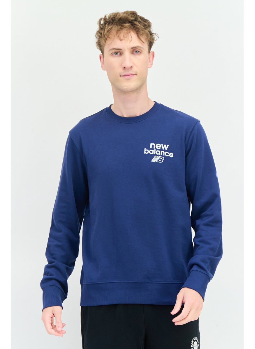 Men Sportswear Fit Long Sleeve Outdoor Sweatshirt, Navy