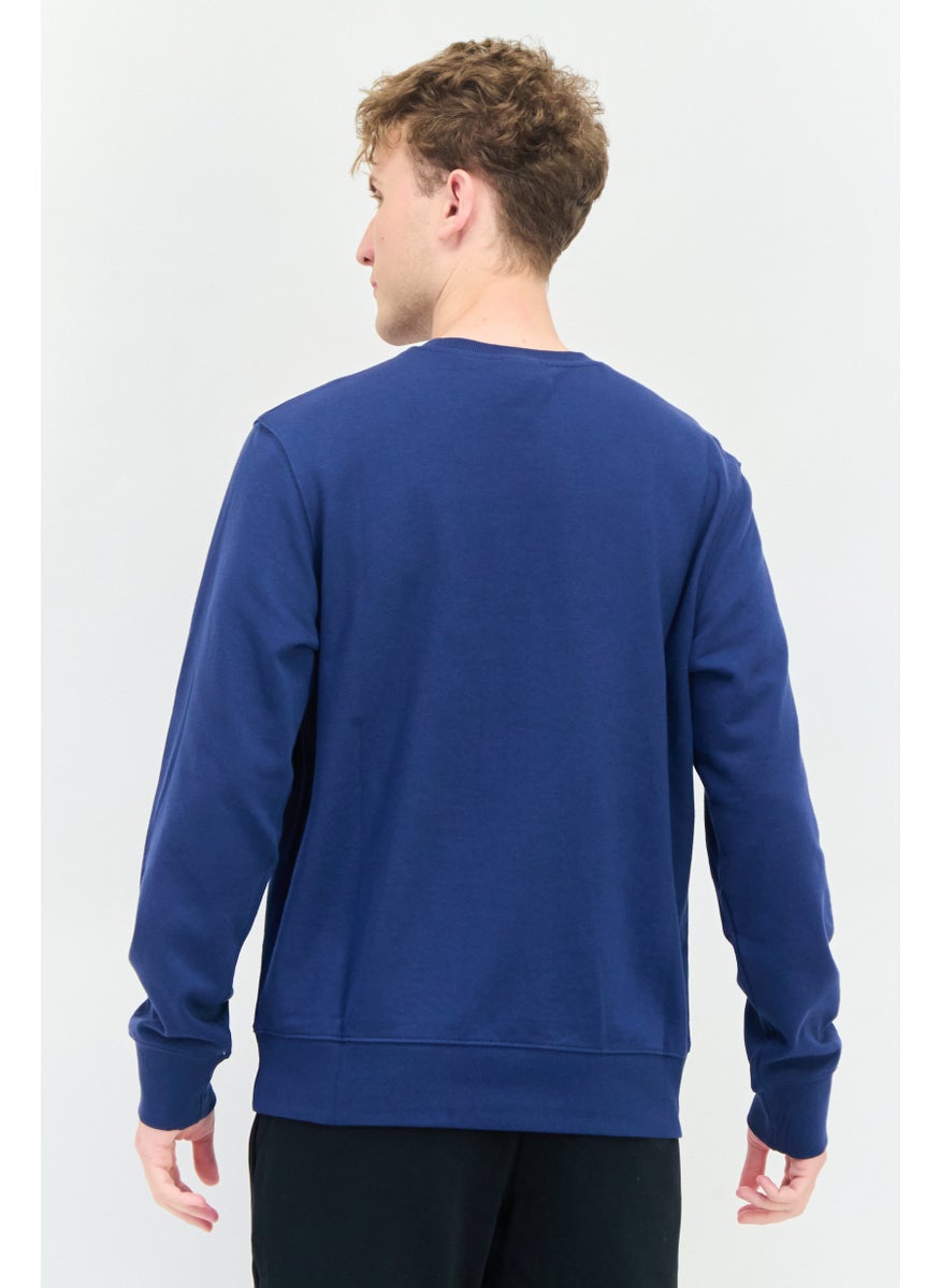 Men Sportswear Fit Long Sleeve Outdoor Sweatshirt, Navy