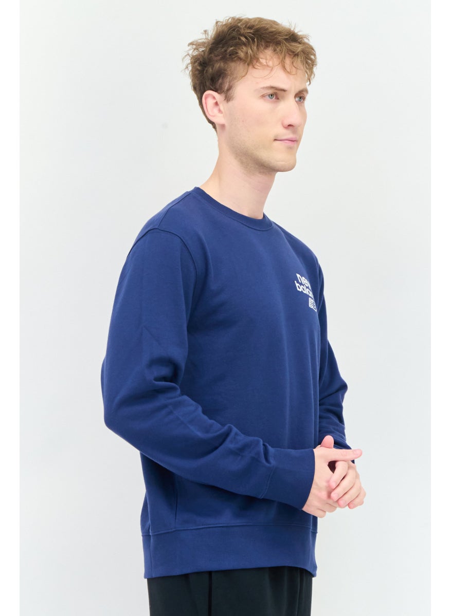 Men Sportswear Fit Long Sleeve Outdoor Sweatshirt, Navy