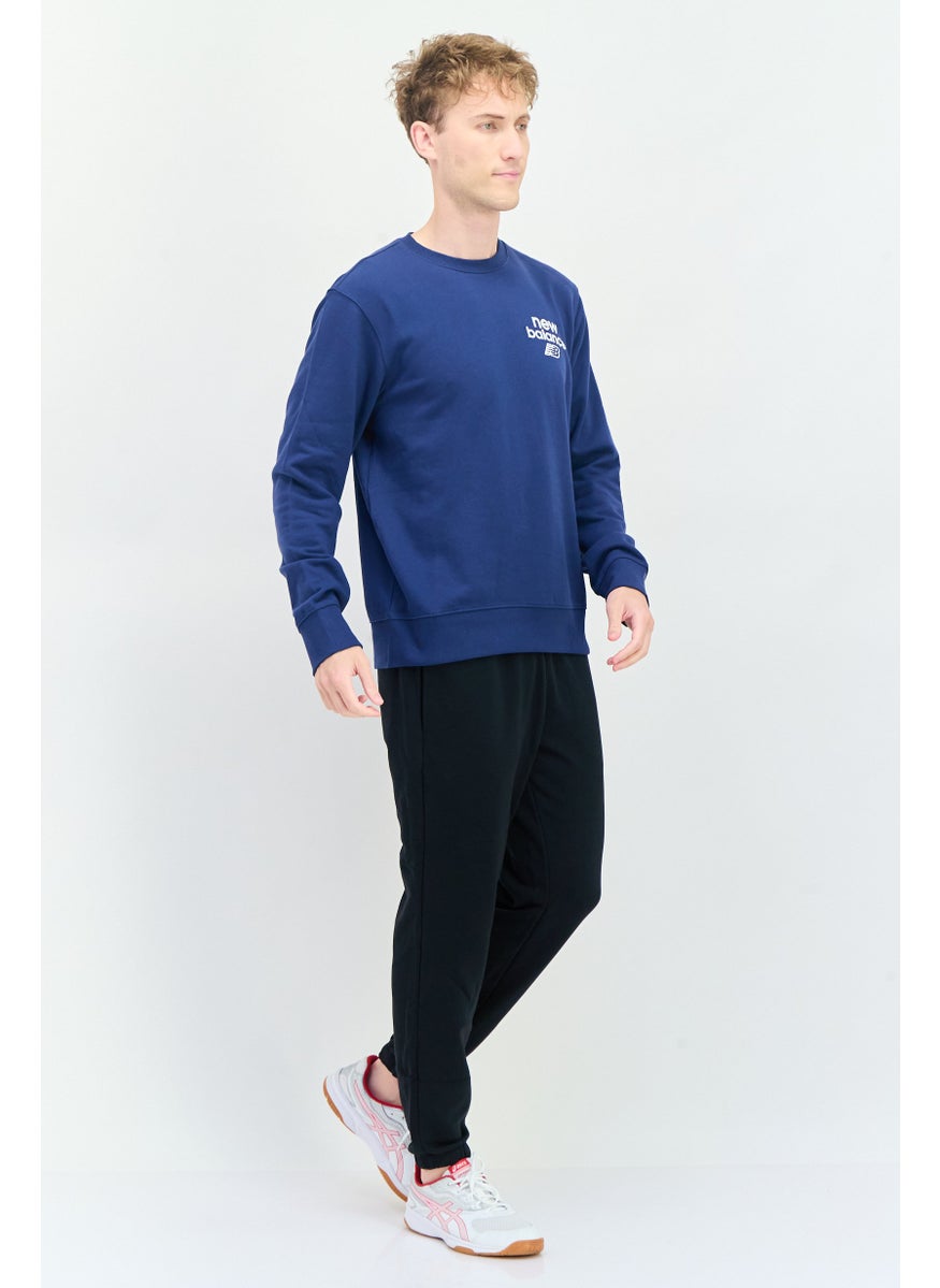 Men Sportswear Fit Long Sleeve Outdoor Sweatshirt, Navy