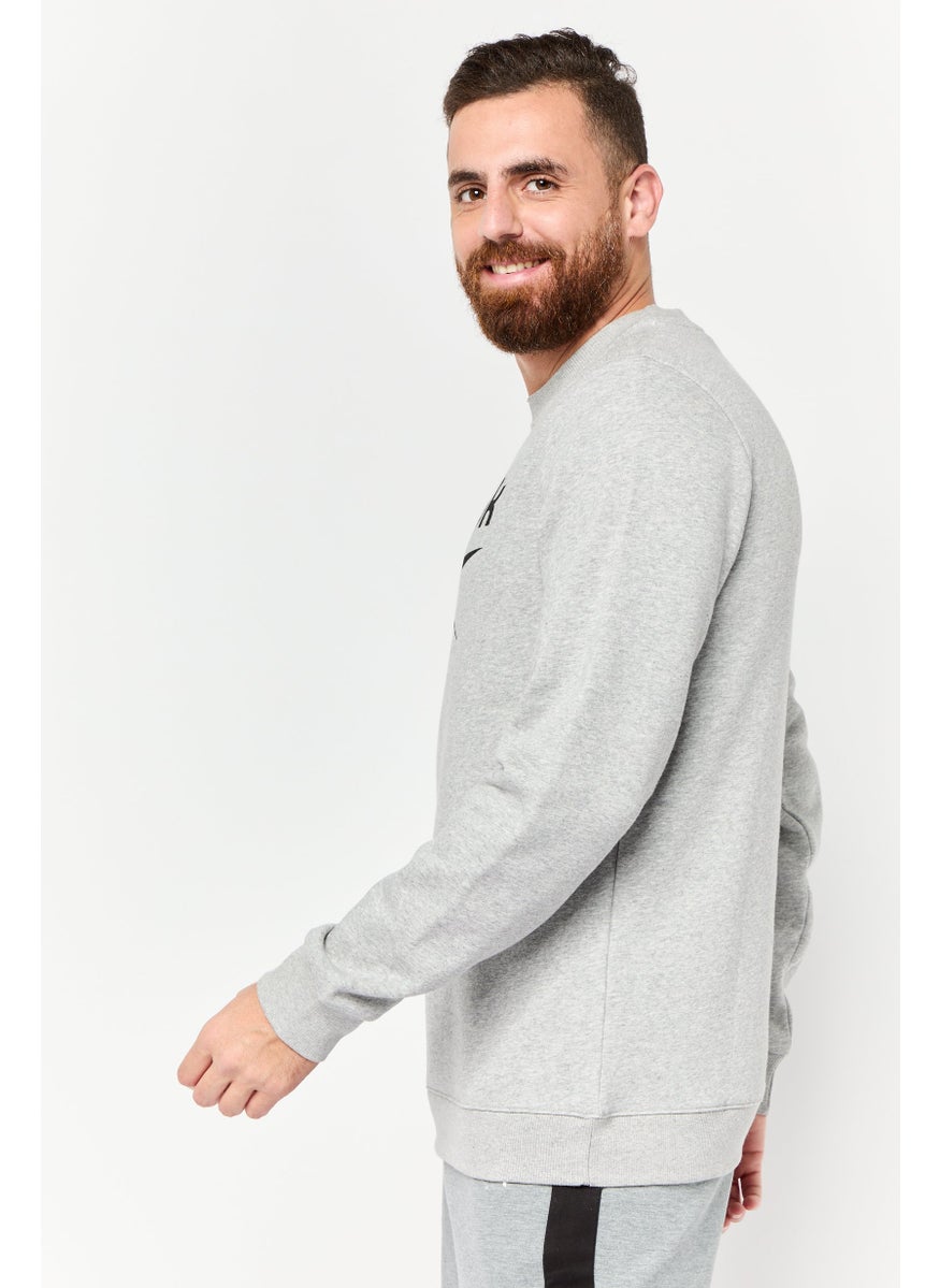 Men Sportswear Fit Long Sleeves Outdoor Sweatshirt, Grey
